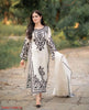 3 Pcs Women's Stitched Organza Embroidered Suit