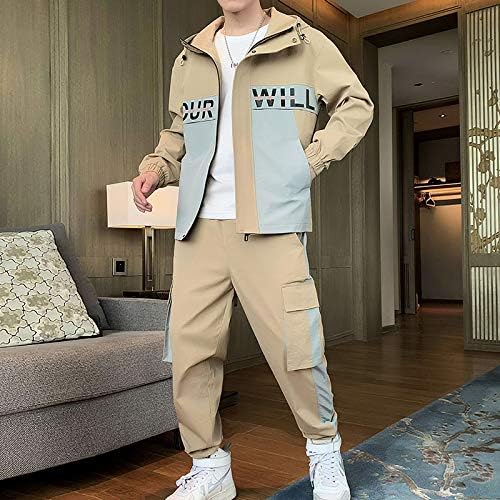 Men Tracksuit Clothes 2 Pcs Set Jackets Pants Streetwear Clothing Jogging Suit Men