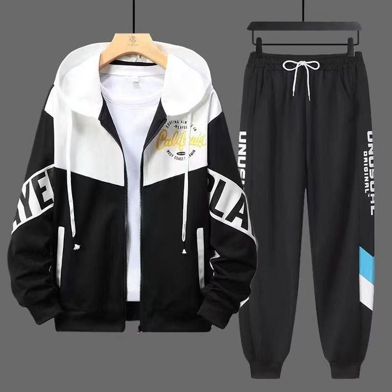 Men Tracksuits 2 Piece Sweat Suits Mens Zipper Cardigan Printing Sweatshirts Sweatpants Sets Sports Clothing